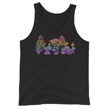 Load image into Gallery viewer, Unisex Mushroom Tank Top, Rainbow Ombre Sublimation Print Tank, Original Art by Melodia