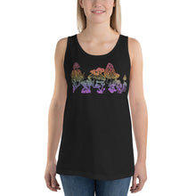 Load image into Gallery viewer, Unisex Mushroom Tank Top, Rainbow Ombre Sublimation Print Tank, Original Art by Melodia
