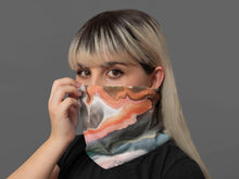 Load image into Gallery viewer, Geode Face Mask/Headband/Neck Gaiter, Fine Art, Original Painting by Melodia Sublimation Printed on Face Covering, Boho, Geological