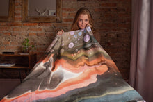 Load image into Gallery viewer, Geode Painting Throw Blanket, Original Art by Melodia Printed on Decorative Cozy Blanket, Oil and Acrylic Painting, Fine Art Blanket