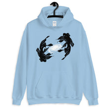 Load image into Gallery viewer, Koi Fish Hoodie, Unisex Hoodie, Art by Melodia, Galaxy, Koi, Boho, Modern, Drawing, Art Fashion