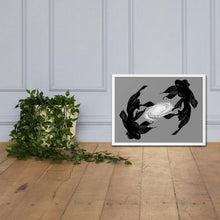 Load image into Gallery viewer, Koi Fish Spiral Galaxy, Framed Poster, Art Print, Original Art by Melodia, Contemporary, Bohemian, Spiritual, Retro, Eclectic Art