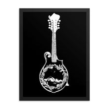 Load image into Gallery viewer, Wanderlust Mandolin, Framed Poster Print, Original Art by Melodia, Nature Lover, Music Lover, Colorado, Mountains, Bluegrass, Music Art