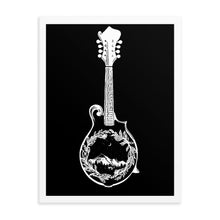 Load image into Gallery viewer, Wanderlust Mandolin, Framed Poster Print, Original Art by Melodia, Nature Lover, Music Lover, Colorado, Mountains, Bluegrass, Music Art
