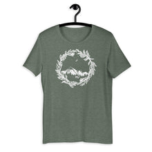 Load image into Gallery viewer, Wanderlust Short-Sleeve Unisex T-Shirt, Art by Melodia, Sublimation Tee, Nature Lover, Travel Shirt, Mountains, Colorado, Botanical, Boho