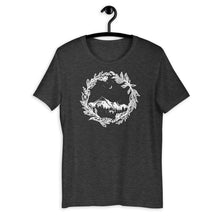 Load image into Gallery viewer, Wanderlust Short-Sleeve Unisex T-Shirt, Art by Melodia, Sublimation Tee, Nature Lover, Travel Shirt, Mountains, Colorado, Botanical, Boho
