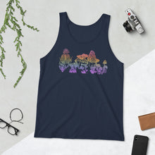 Load image into Gallery viewer, Unisex Mushroom Tank Top, Rainbow Ombre Sublimation Print Tank, Original Art by Melodia