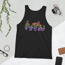 Load image into Gallery viewer, Unisex Mushroom Tank Top, Rainbow Ombre Sublimation Print Tank, Original Art by Melodia