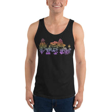 Load image into Gallery viewer, Unisex Mushroom Tank Top, Rainbow Ombre Sublimation Print Tank, Original Art by Melodia