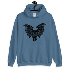 Load image into Gallery viewer, Kitty-Cat Bat Unisex Hoodie, Halloween Inspired, Inktober, Original Drawing by Melodia, Cute Kitten, Kitty, Black Cat, Bat