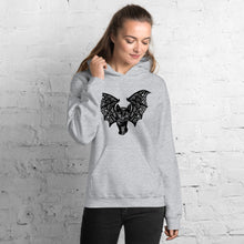 Load image into Gallery viewer, Kitty-Cat Bat Unisex Hoodie, Halloween Inspired, Inktober, Original Drawing by Melodia, Cute Kitten, Kitty, Black Cat, Bat