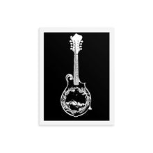 Load image into Gallery viewer, Wanderlust Mandolin, Framed Poster Print, Original Art by Melodia, Nature Lover, Music Lover, Colorado, Mountains, Bluegrass, Music Art