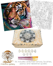 Load image into Gallery viewer, Paint By Numbers Kit, Colorful Tiger, Nature Painting, DIY Paint by Numbers Kit, Handmade by the Artist.
