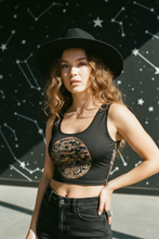 Load image into Gallery viewer, Dragon Medallion Poly Crop Top, Vintage Art Print
