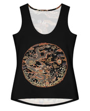 Load image into Gallery viewer, Women's Cotton Tank Top: Qing Dynasty Dragon Medallion Graphic Tee | 17th Century Chinese Textile Art | Unknown Artist Collection
