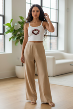 Load image into Gallery viewer, Flaming Heart Milagro Women’s Micro-rib Crop Tank Top
