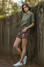 Load image into Gallery viewer, Flower &amp; Vine Cotton Shorts in Wood Rose
