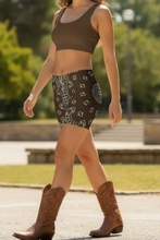 Load image into Gallery viewer, Bandana Paisley Poly Shorts, Persian Boteh Print, Boho Unisex Shorts
