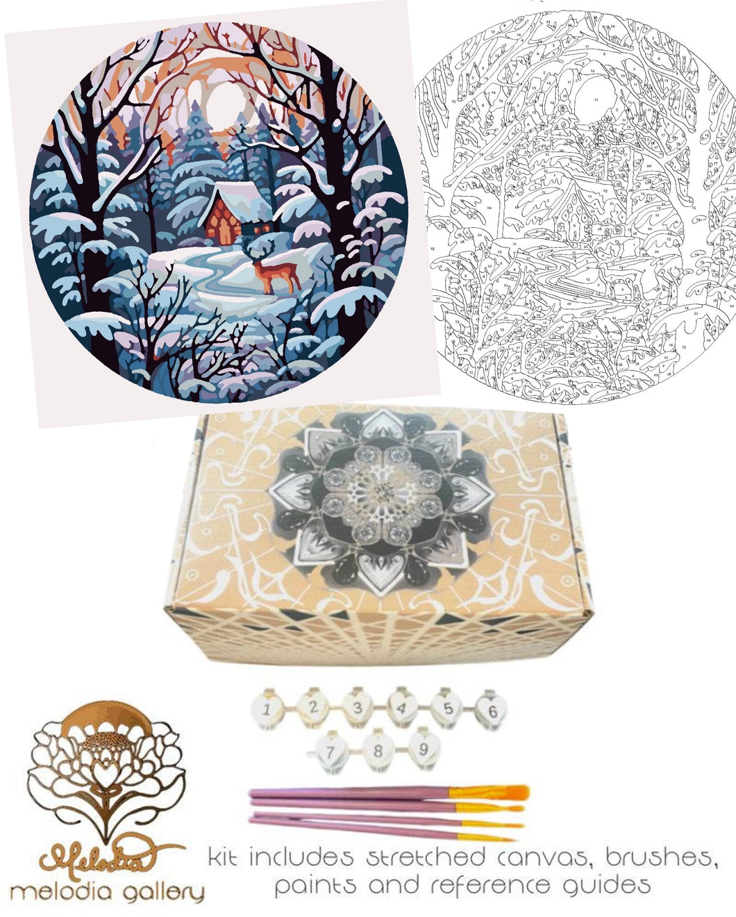 Paint By Numbers Kit, Alpine Solitude, DIY Paint by Numbers Kit, Handmade by the Artist.