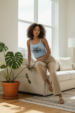 Load image into Gallery viewer, Vintage Bird + Blossom Cotton Crop Top, Vintage 1920s Inspired Ukrainian Woodcut Design, Graphic Cotton Crop Top in Black + White
