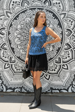 Load image into Gallery viewer, Phoenix + Floral Celestial Slate Poly Tank, Vintage Art Print, Wearable Art
