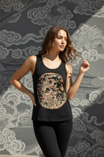 Load image into Gallery viewer, Dragon Medallion Poly Tank, Qing Dynasty Art Print, Boho Yoga Festival Top
