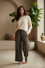 Load image into Gallery viewer, Shakti Lace Cotton Wide Leg Pants, Boho Cotton Pants, Yoga, Festival, Comfortable Lounge Pants
