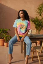 Load image into Gallery viewer, Hibiscus Cotton Oversized Tie-Dye T-shirt, 100% US Grown Cotton
