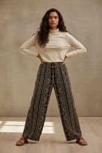 Load image into Gallery viewer, Shakti Lace Cotton Wide Leg Pants, Boho Cotton Pants, Yoga, Festival, Comfortable Lounge Pants
