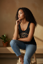 Load image into Gallery viewer, Women's Cotton Tank Top: Qing Dynasty Dragon Medallion Graphic Tee | 17th Century Chinese Textile Art | Unknown Artist Collection
