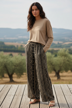 Load image into Gallery viewer, Shakti Lace Cotton Wide Leg Pants, Boho Cotton Pants, Yoga, Festival, Comfortable Lounge Pants
