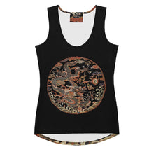 Load image into Gallery viewer, Dragon Medallion Poly Tank, Qing Dynasty Art Print, Boho Yoga Festival Top
