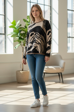 Load image into Gallery viewer, Mineral Wash Knit Sweater, Marble Cotton Blend Sweater, Women’s Straight Bottom Knitted Sweater
