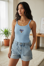 Load image into Gallery viewer, Colorado Love Women’s Micro-rib Tank Top, Columbine State Flower &amp; Flag Design Tank
