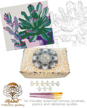 Load image into Gallery viewer, Paint By Numbers Kit, Succulent Pots, DIY Paint by Numbers Kit, Handmade by the Artist.
