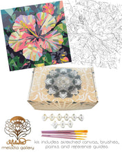 Load image into Gallery viewer, Paint By Numbers Kit, Colorful Hibiscus Flower, Mini Canvas, DIY Paint by Numbers Kit, Handmade by the Artist.
