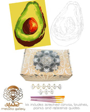 Load image into Gallery viewer, Paint By Numbers Kit, Avocado, Beginner DIY Paint by Numbers Kit, Handmade by the Artist.
