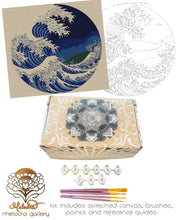 Load image into Gallery viewer, Paint By Numbers Kit, The Great Wave Reimagined, Beginner DIY Paint by Numbers Kit, Handmade by the Artist.
