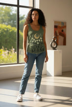 Load image into Gallery viewer, Cotton Tank: Moonlight, Vintage Art Nouveau Design, Boho, Art Tank, Women's Cotton Tank Top
