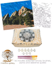 Load image into Gallery viewer, Paint By Numbers Kit, Celestial Flatirons, Nature Painting, DIY Paint by Numbers Kit, Handmade by the Artist.
