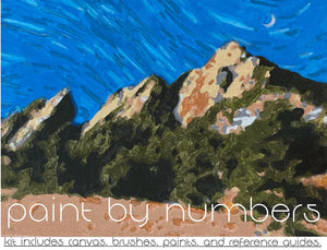 Paint By Numbers Kit, Celestial Flatirons, Nature Painting, DIY Paint by Numbers Kit, Handmade by the Artist.