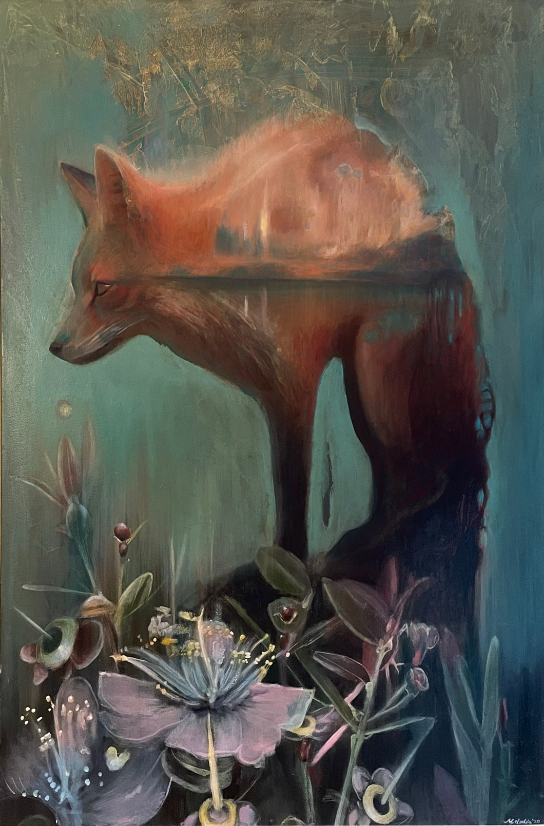 Fox and Flora Original Painting