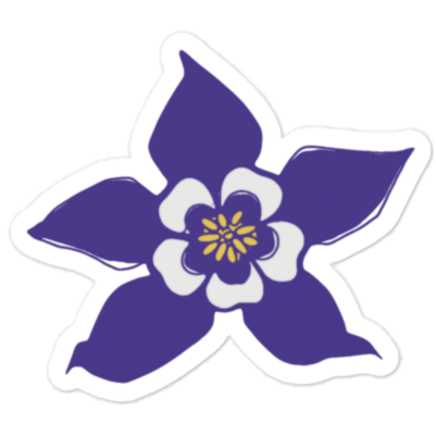 Columbine Flower Sticker, Art Sticker