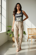 Load image into Gallery viewer, Melodia Gallery dark grey 100% cotton tank top with vintage bats art nouveau graphic print. Women's size medium.
