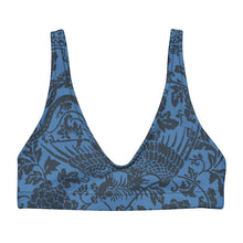 Load image into Gallery viewer, Melodia Gallery Celestial Slate floral and phoenix print recycled padded bikini top.
