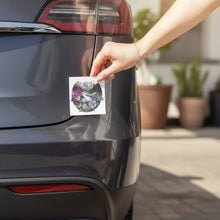 Load image into Gallery viewer, Melodia Gallery Colorado car magnet featuring state flowers and a mountain landscape scene with a river.
