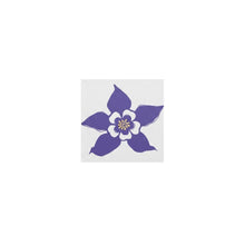 Load image into Gallery viewer, Melodia Gallery purple columbine flower car magnet, Colorado state flower in Art Nouveau style.
