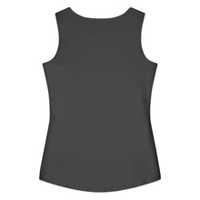 Load image into Gallery viewer, Melodia Gallery women's dark grey 100% cotton tank top with vintage art nouveau bats graphic design.

