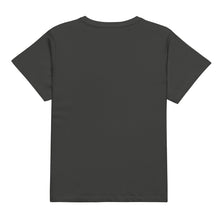 Load image into Gallery viewer, Melodia Gallery Firebird Art Nouveau T-shirt, dark grey 100% combed cotton, crew neck, longline fit, ultra soft.
