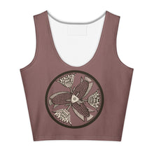 Load image into Gallery viewer, Melodia Gallery vintage fish and lotus graphic print cotton crop top tank. Boho style.
